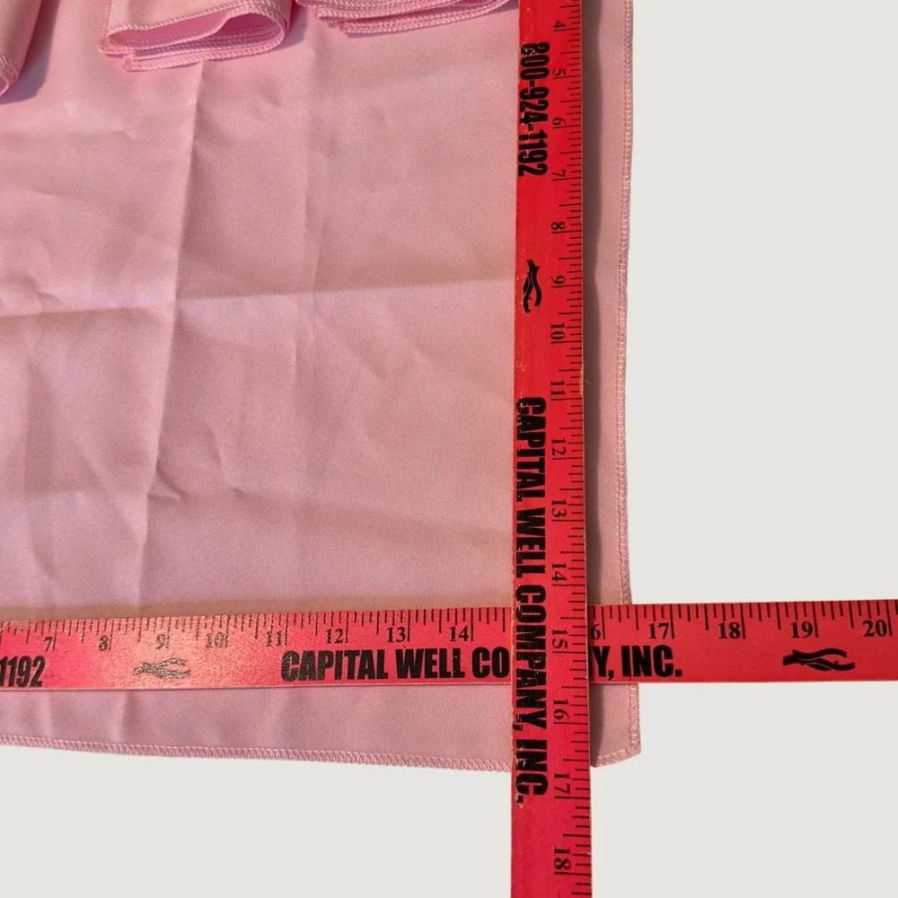 Set of 6 Pink Cloth Napkins 17x17 Square Polyester Table Linens Dinner Party